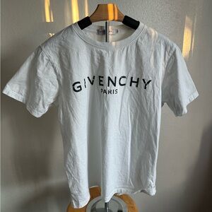 Givenchy White Tee with Black Logo